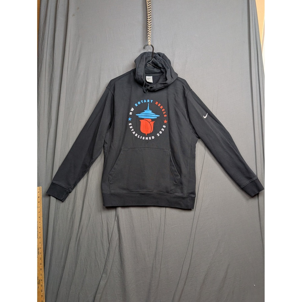 Nike Mens NW Rotary Rebels Hoodie Black Pullover Sweatshirt Size L